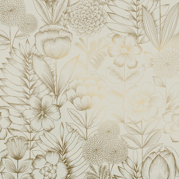 Homestead Floral Metallic Wallpaper Sample Swatch