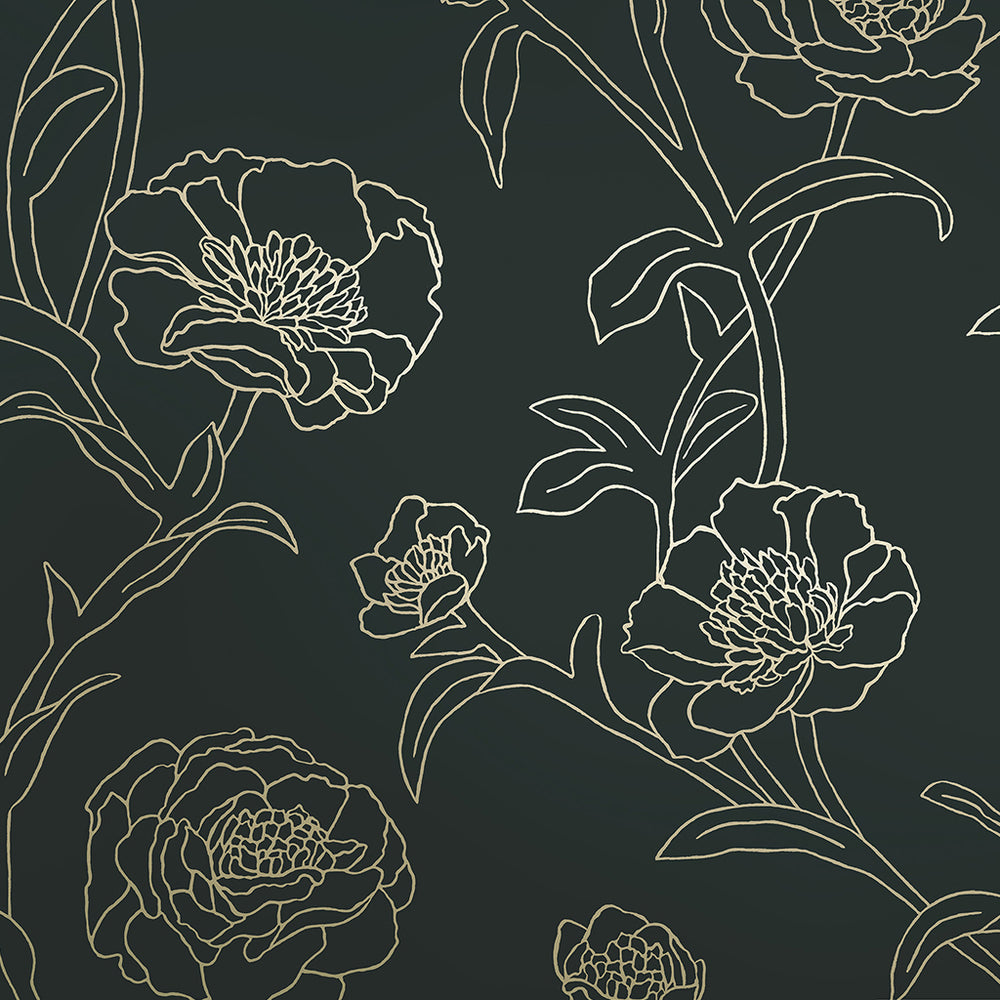 Peonies Peel and Stick Wallpaper