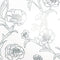 Peonies Removable Wallpaper  option Black/White