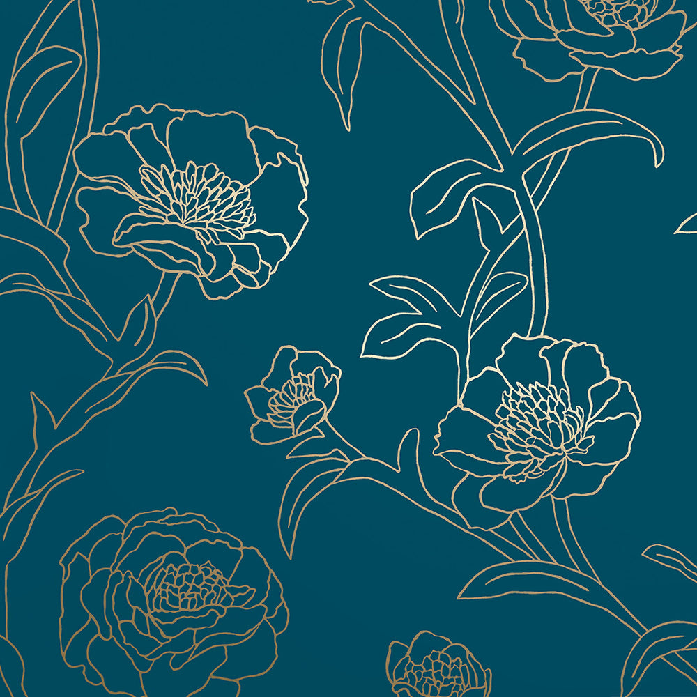 Peonies Peel and Stick Wallpaper