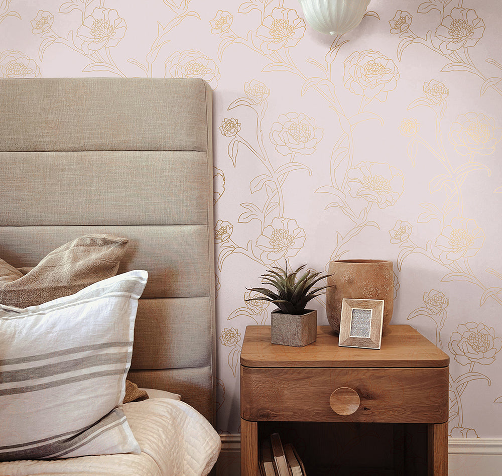 Peonies Peel and Stick Wallpaper