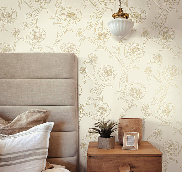 Peonies Peel and Stick Wallpaper