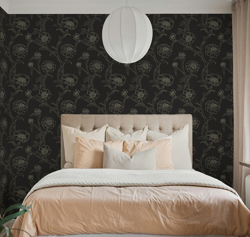 Peonies Peel and Stick Wallpaper