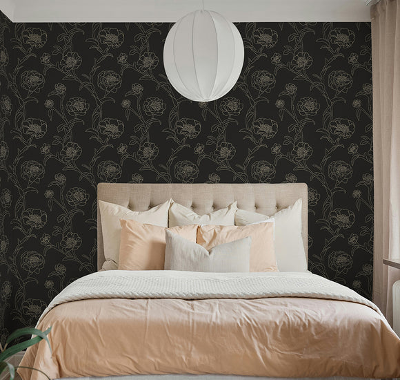 Peonies Peel and Stick Wallpaper