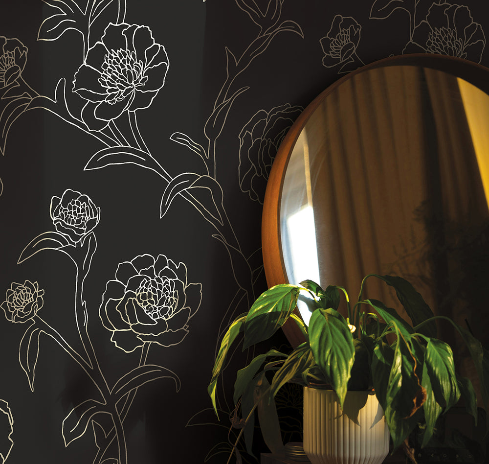 Peonies Peel and Stick Wallpaper
