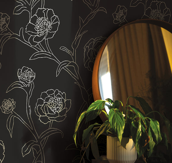 Peonies Peel and Stick Wallpaper