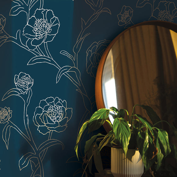Peonies Peel and Stick Wallpaper