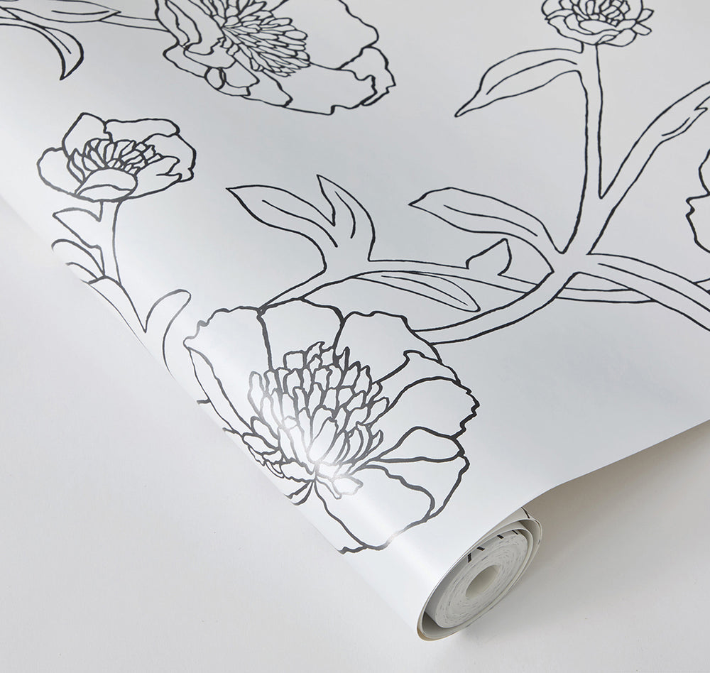 Peonies Peel and Stick Wallpaper
