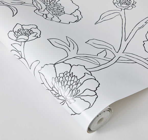 Peonies Peel and Stick Wallpaper