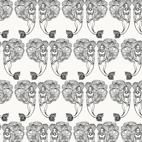 Block Print Mermaids Removable Wallpaper