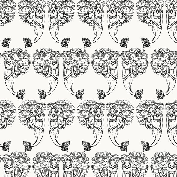Block Print Mermaids Removable Wallpaper Sample Swatch