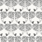 Block Print Mermaids Removable Wallpaper Sample Swatch
