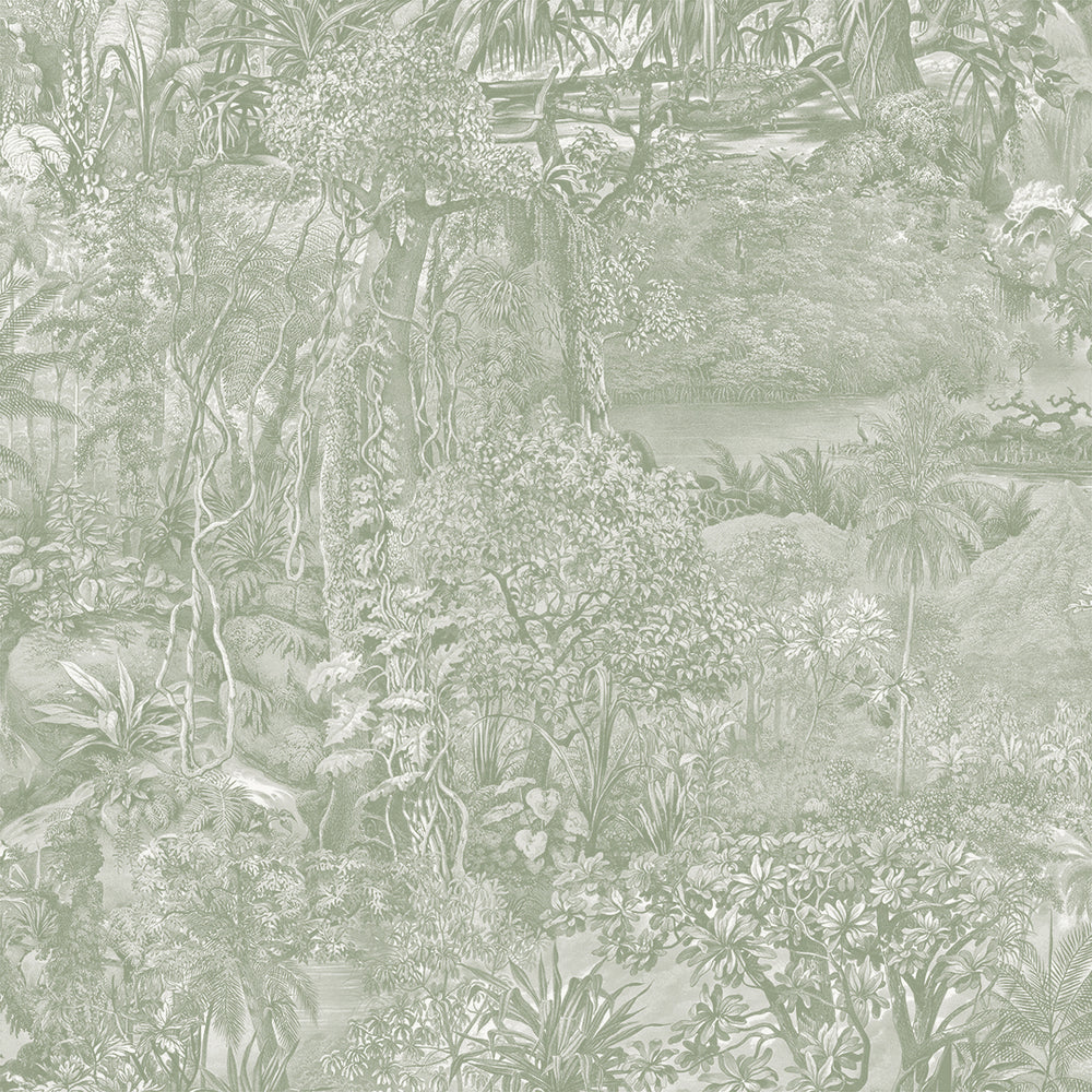Jungle Toile Peel and Stick Wallpaper Sample Swatch