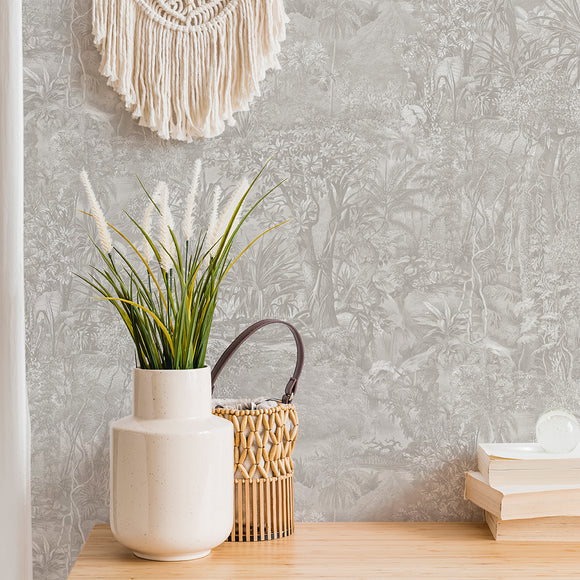 Jungle Toile Peel and Stick Wallpaper