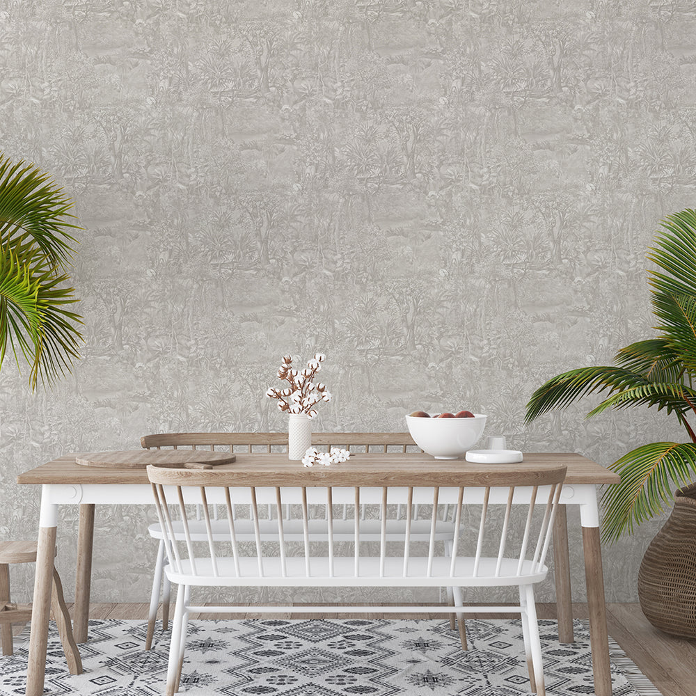 Jungle Toile Peel and Stick Wallpaper