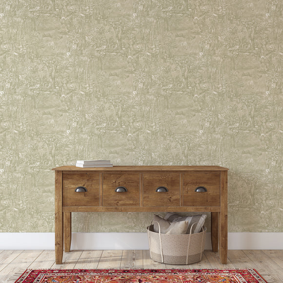 Jungle Toile Peel and Stick Wallpaper