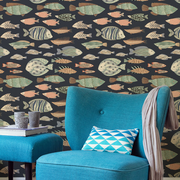 Marine Fish Peel and Stick Wallpaper