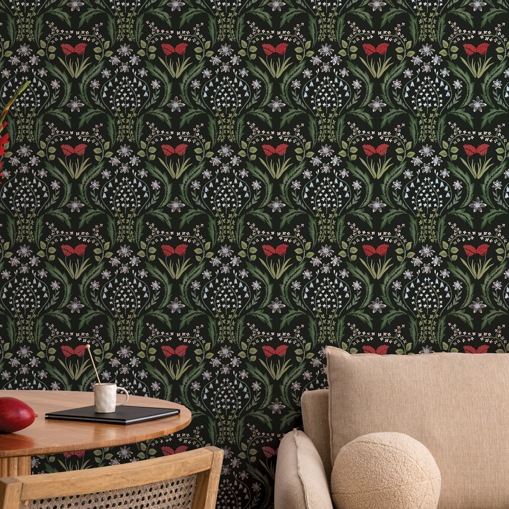 Scandi Floral Peel and Stick Wallpaper