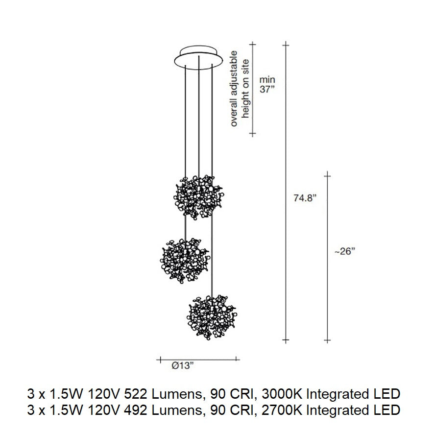 Argent Mon Bijou Multi Pendant Light