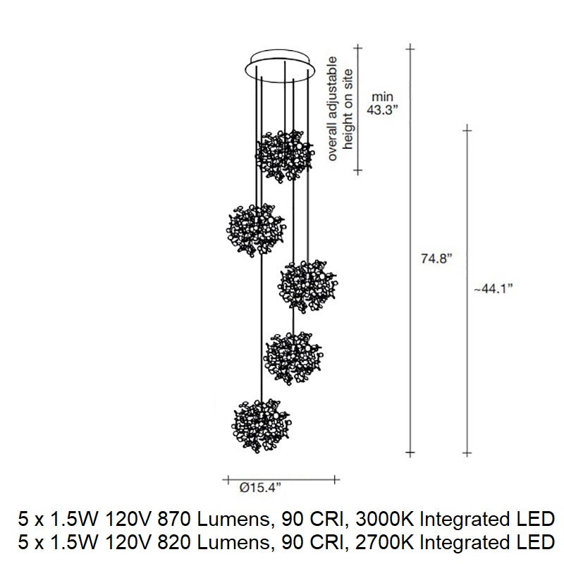 Argent Mon Bijou Multi Pendant Light