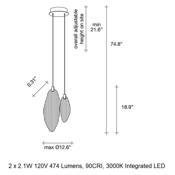 Harpe 2-Light Pendant Light