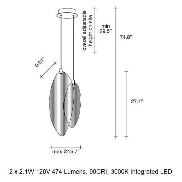 Harpe 2-Light Pendant Light