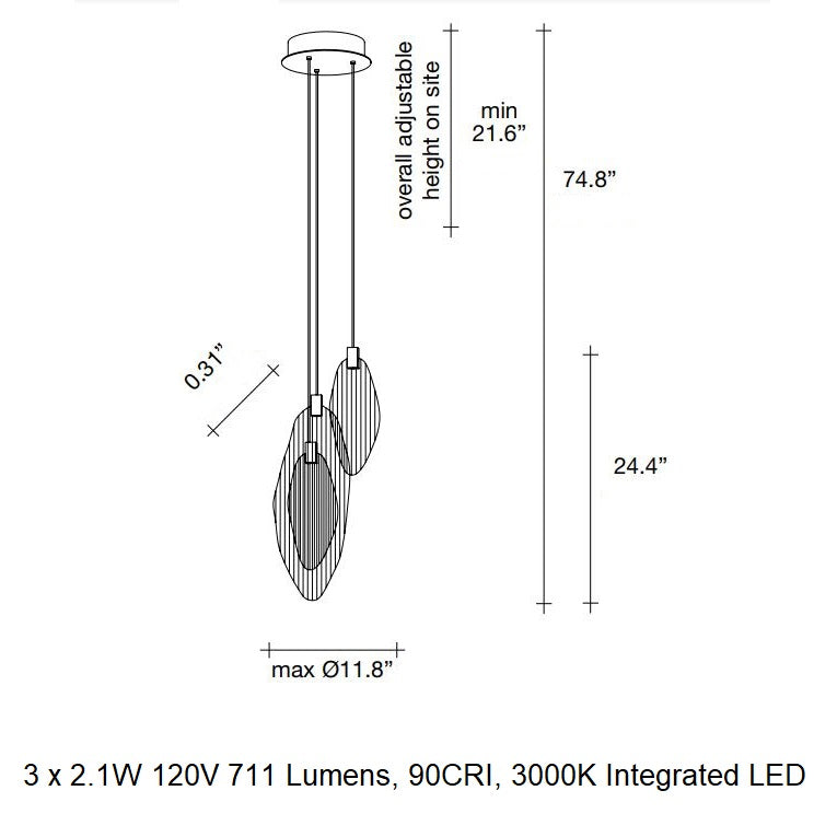 Harpe 3-Light Pendant Light