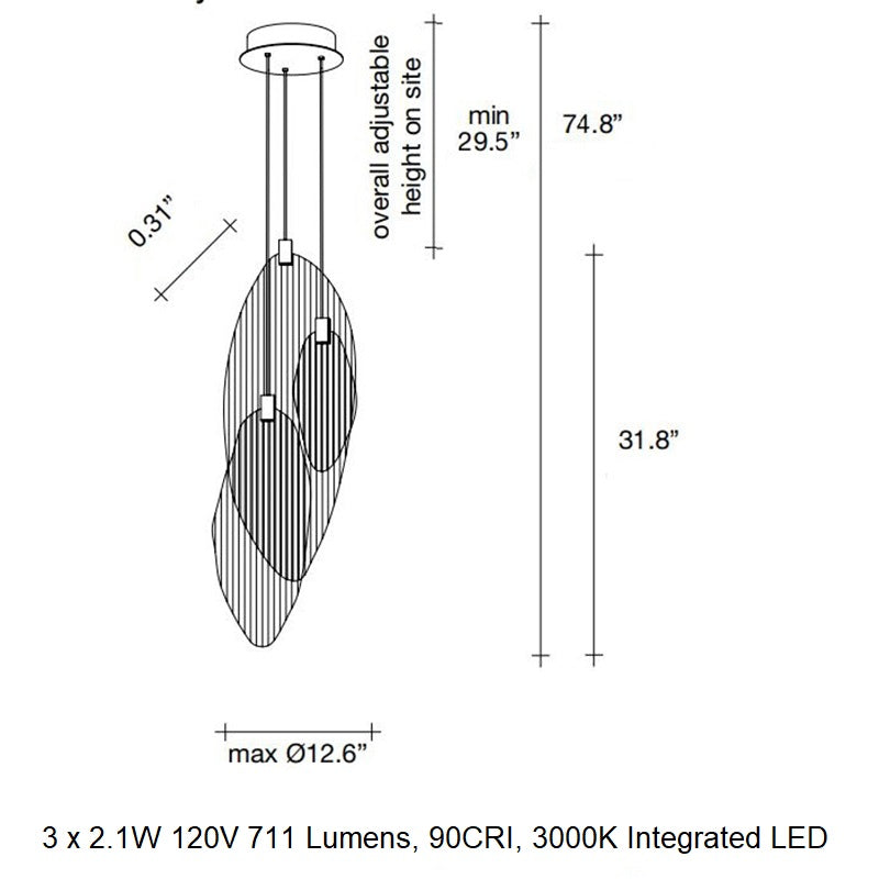 Harpe 3-Light Pendant Light
