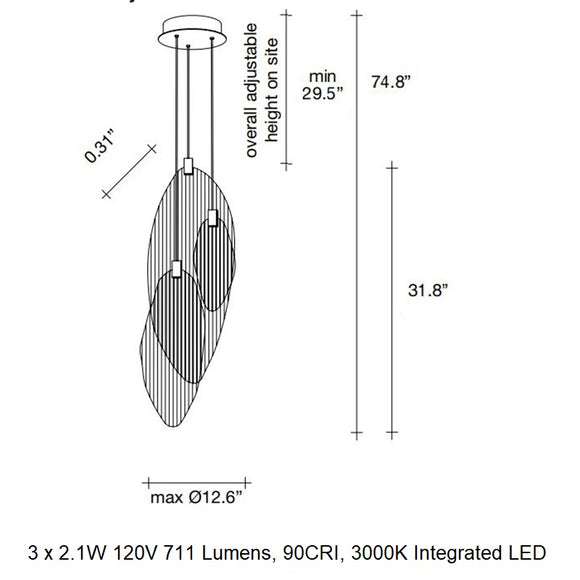Harpe 3-Light Pendant Light