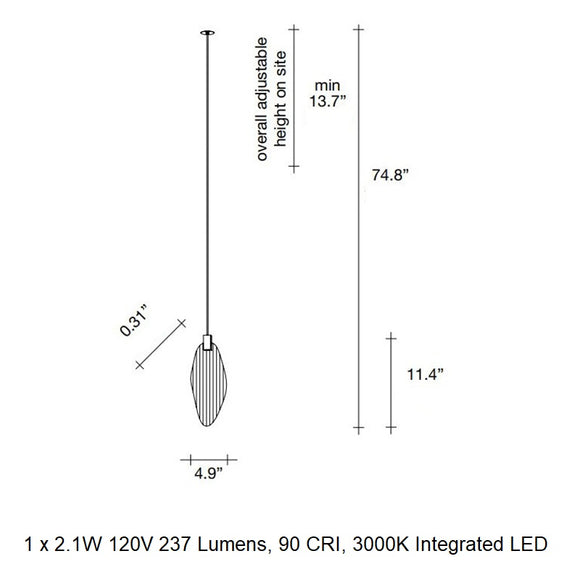 Harpe Single Pendant Light with Disc