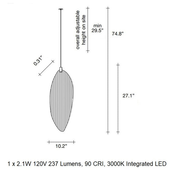 Harpe Single Pendant Light with Disc