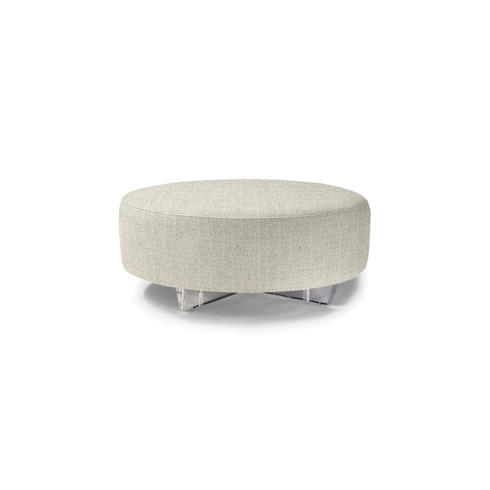 Clip 2 Round Table Ottoman with Clear Acrylic Base