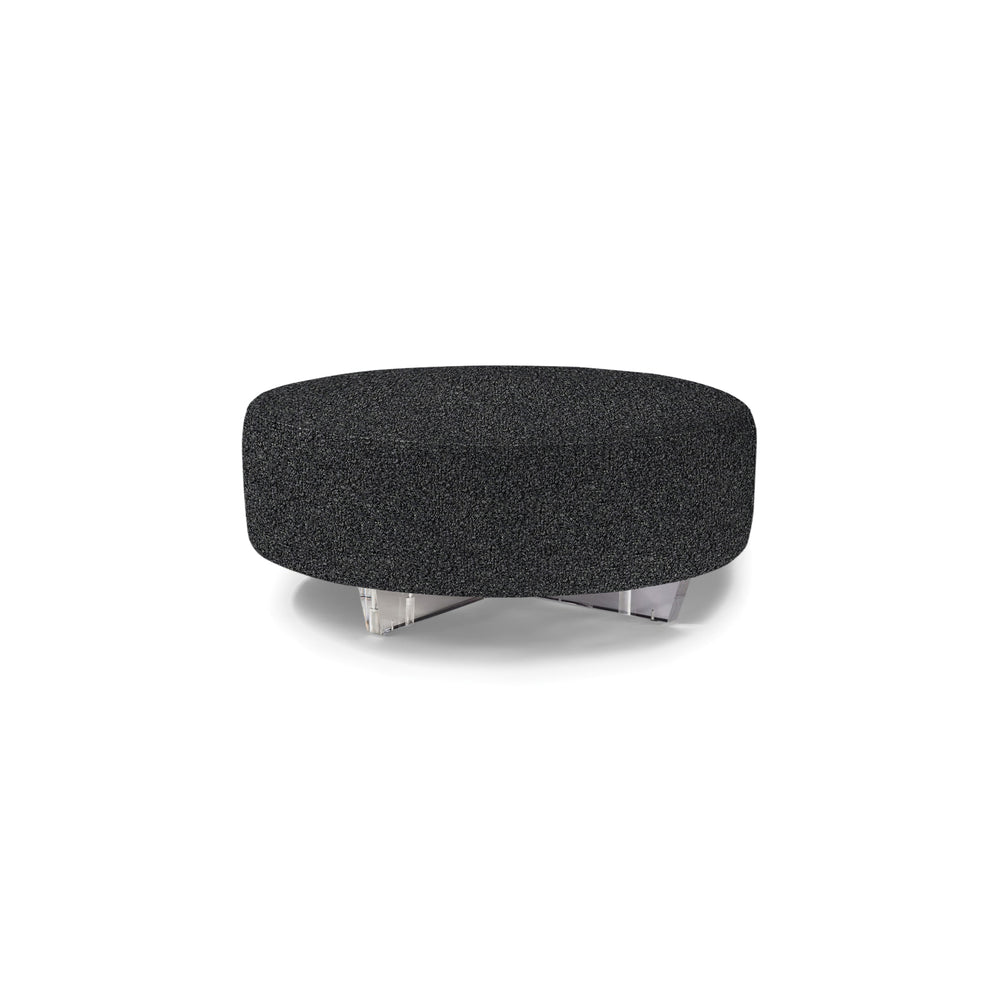 Clip 2 Round Table Ottoman with Clear Acrylic Base