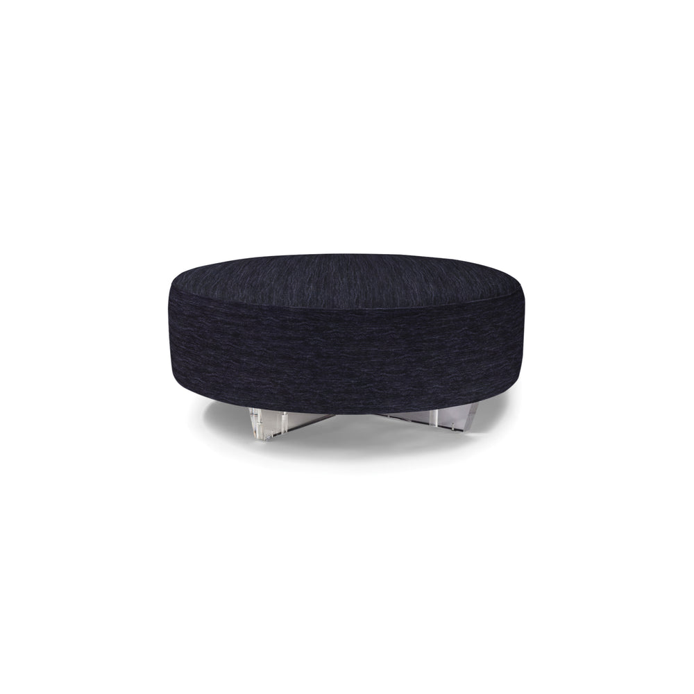 Clip 2 Round Table Ottoman with Clear Acrylic Base