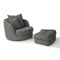 Giant Swivel Tufted Tub Lounge Chair  option Matching Ottoman