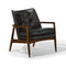Draper Tufted Lounge Chair  option Black Walnut