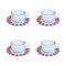 Essentials Mug and Saucer (Set of 4)  option Burgundy / White