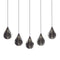 Flare Bead Linear LED Chandelier  option Silver