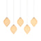 Flare Top Linear LED Chandelier  option Opal