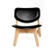 Slab Lounge Chair  option Black Leather / Natural Oak