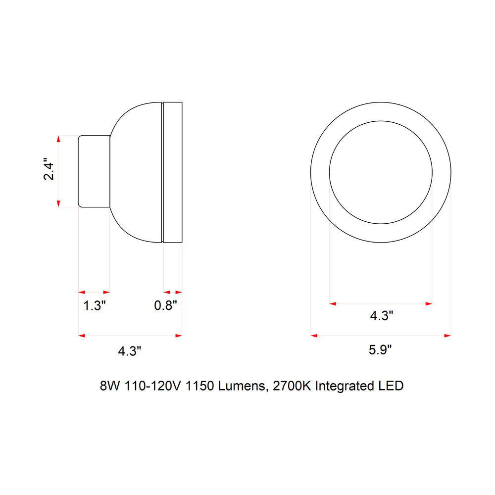 Molly LED Wall/Ceiling Light
