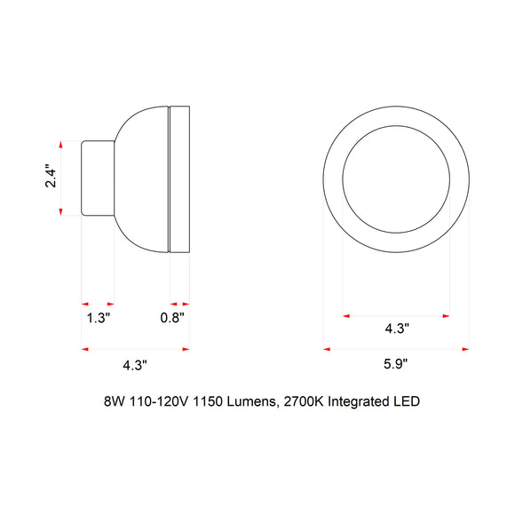 Molly LED Wall/Ceiling Light