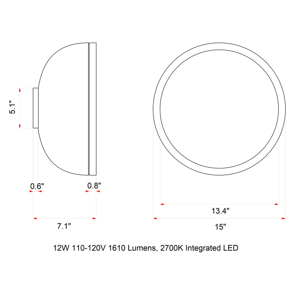 Molly LED Wall/Ceiling Light