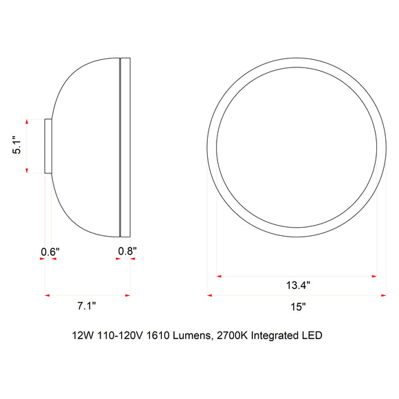Molly LED Wall/Ceiling Light
