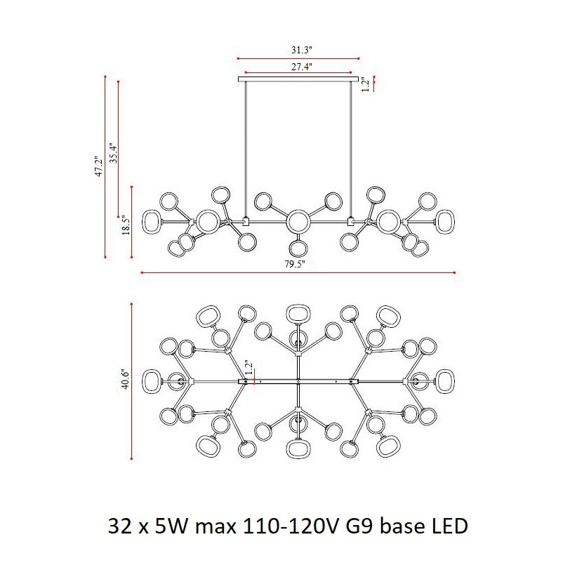 Nabila Flat Chandelier