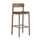 Betty Upholstered Stool  option Black Noble Leather / Smoked Oiled Oak