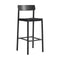 Betty Webbed Stool  option Black Lacquered Ash / Black Linen Webbing