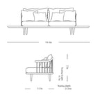 Fly 2-Seater Sofa with Leaf