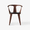 In Between Upholstered Dining Armchair  option Black Noble Leather / Oiled Walnut