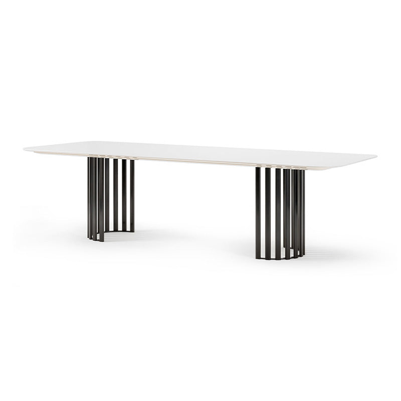 Roma Rectangular Dining Table with Metal Base